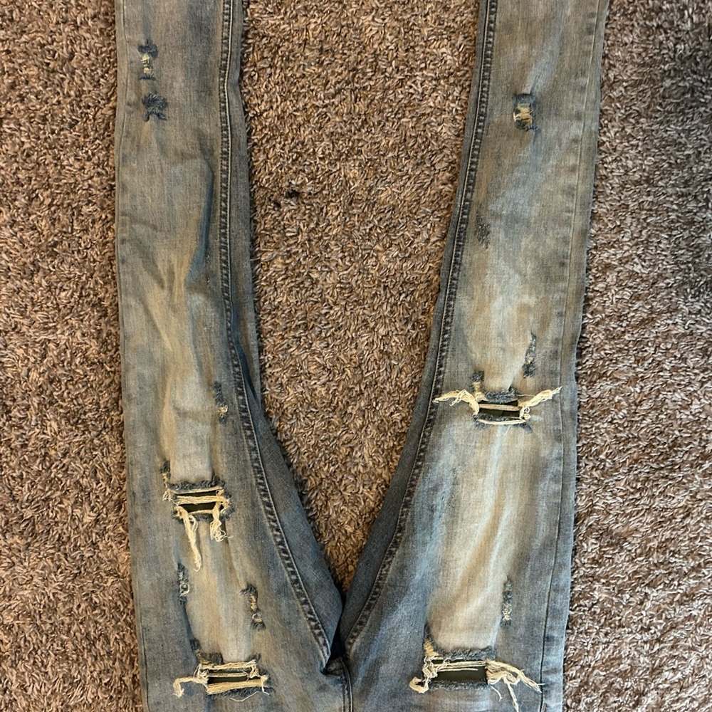 Men's Distressed Skinny Jeans - Gray